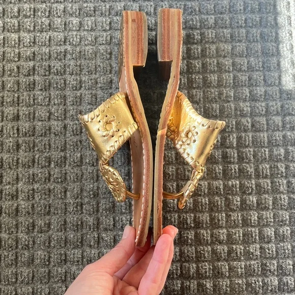 Jack Rogers Women's Metallic Gold Sandals - Picture 3 of 5